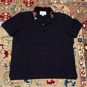 Gucci Men's  Polo Shirt with Floral Collar